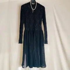 ZARAレース長袖ワンピース 黒 ブラックフォーマル