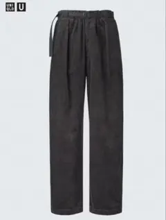 UNIQLO U コーデュロイタックワイドパンツ ダークグレー L 新品