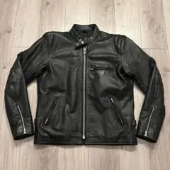 本革　Freedom シングルライダースジャケット バッファローレザー 42 黒