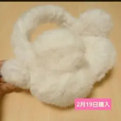 お値下げ！ミッキー　ホワイト　ファー　耳付きカチューシャ