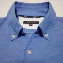 オリヒカ ビズポロシャツ スキッパー ボタンダウン 前開き　ブルー