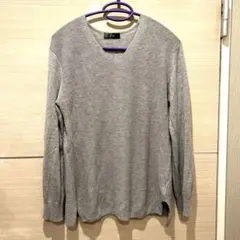 ru グレー Vネック シンプル ニットセーター