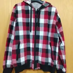 チェック柄フード付きジャケット