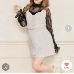 セットアップ ツイードビスチェ 量産型