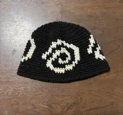 ビーニー　バケハ　クロシェハット　男女兼用 クラッシャーハット　渦巻き