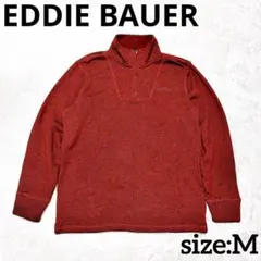 EDDIE BAUER オレンジブラウン M ハーフジップ フリース