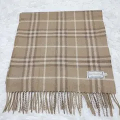 希少✨️BURBERRY 100% カシミヤ ベージュチェックマフラー