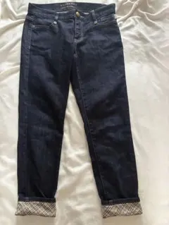バーバリーブルーレーベル デニムパンツ 裾ノバチェック インディゴ 38 M