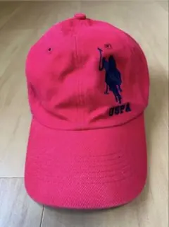 【美品】U.S. POLO ASSN. キャップ 帽子 レッド フリーサイズ