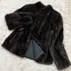 ✨極美品✨ サガミンク 銀タグ 毛皮 ファーコート 総丈65 ブラウン Sサイズ