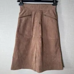 美品【ジャスグリッティー】スエード調タイトスカート茶色(0) 美シルエット