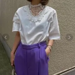 AMERI】CORSET LIKE LACE DOCKING TEE - メルカリ