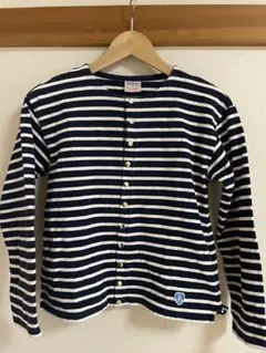 【BEAMS ✖️ORCIVAL】ネイビーとホワイトのストライプカーディガン