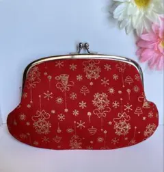 がま口【大】クリスマス柄