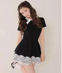 エムミーエメ　Ladylike lace hem mini onepiece