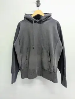 ダークグレー フェードフード付きスウェットパーカー
