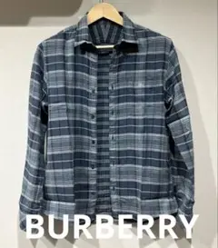 バーバリー ネイビー チェック ネルシャツ M リバーシブル BURBERRY