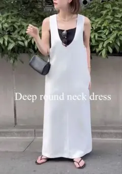 【タグ付き・新品未使用】ディープラウンドネックワンピース　tall