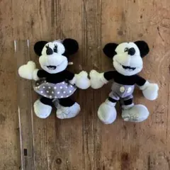 東京ディズニーリゾート ミッキー ミニー ぬいぐるみバッジ ペアセット レトロ