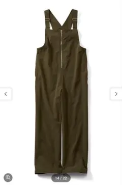 FELISSIMO オリーブカラー ジッパー付きオーバーオール
