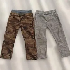 CLASSIC 子ども服 迷彩柄・チェック柄パンツ2枚セット 秋 冬 長ズボン