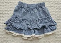 子ども服 ショートパンツ フリル デニム 120