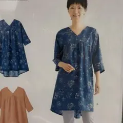 Vネックギャザーチュニック型紙 6031 サンプランニング　S〜L 実物大型紙