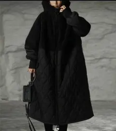 新品⭐︎ブラック キルティングジャケット フード付きM