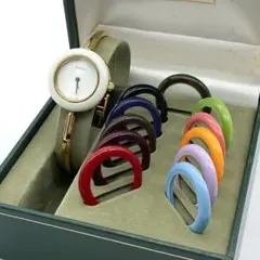 極良品☆稼働 OH済み GUCCI 新品電池 チェンジベゼル レディース腕時計
