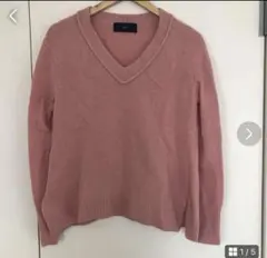 SHIPS Vネックニット　ピンク