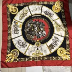 馬と馬具デザイン シルクスカーフ