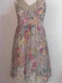 ロイスクレヨン　花柄ワンピース　グリーン系　38サイズ