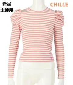 新品！ANAP、CHILLE. ボーダーリブパワショルトップス、長袖、シャツのサムネイル