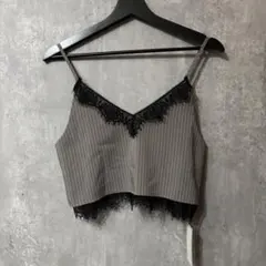 [태그가 달린 신상품] 앤 서치 스트라이프 패턴 레이스 캐미솔 M