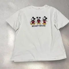 ディズニー　ミッキーマウス　Tシャツ　刺繍ロゴ入り　シンプル