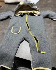 グレー フード付きロンパース 80