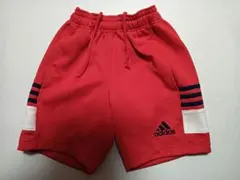 adidas ストライプ レッド ハーフパンツ