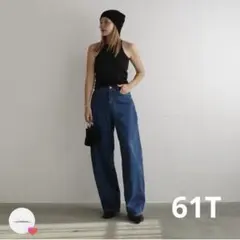 hideka×しまむら　デニムコクーンパンツ　61T