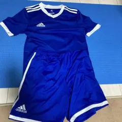 adidas サッカーウェア 青 160