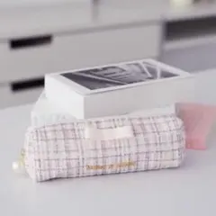 Maison de FLEUR グログランリボンツイードロングポーチ　ピンクのサムネイル