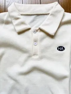 【トレンド】DAZY 襟付き ハーフボタン ニット ゆるだぼ アイボリー L