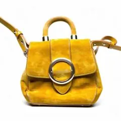 ZARA ザラ ミニシティバッグ イエロー スエード