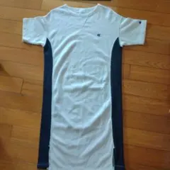 Champion 半袖ワンピース ホワイト ✕黒