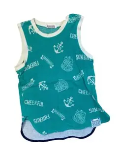 サイズ120cm4点セット緑色タンクトップと白色カーゴショーツのセット