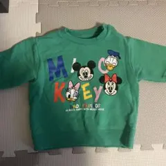 ディズニー ミッキー ユニクロ トレーナー グリーン 80cm