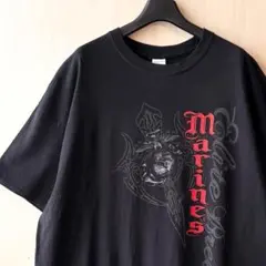 USMC アメリカ海兵隊　Tシャツ　古着　グランジ　ダークコア　平成　錨