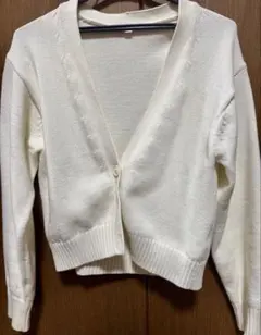 ユニクロ　ウォッシャブルショートカーディガン　白　S