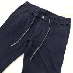 美品　EPOCA UOMO　パンツ　牛革　ストレッチ　　イージーパンツ　ネイビーのサムネイル