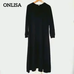 【SALE】ONLISA ワイド ビッグシルエット 異素材切替 ロングワンピース