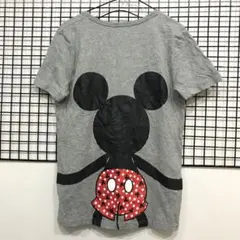 A673 ディズニー　ミニーマウス　Tシャツ バックプリント　ライトグレー　M